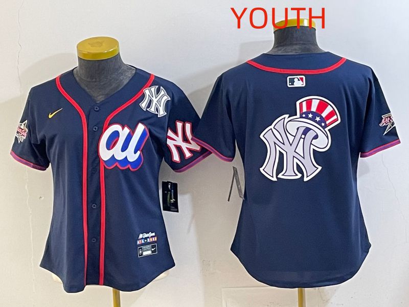 Youth 2025 New York Yankees Blank Drak Blue All star Nike MLB Jersey style 08->youth mlb jersey->Youth Jersey